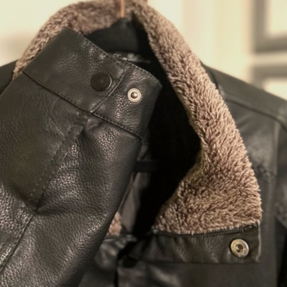 Fried Denim NYC | Black Faux Leather Jacket | Men's Medium